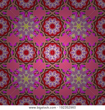 Vector illustration with many flowers. Trendy seamless floral pattern.