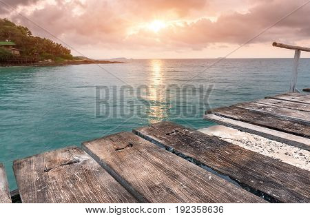 Sea Wooden Relax Bridge.