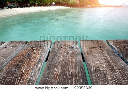 Sea Wooden Relax Bridge.