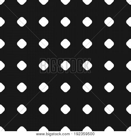 Polka dot pattern. Vector monochrome seamless texture. Abstract black & white geometric backdrop with circles in regular grid. Simple repeat background. Dark design element for decor, fabric, prints. Seamless pattern.