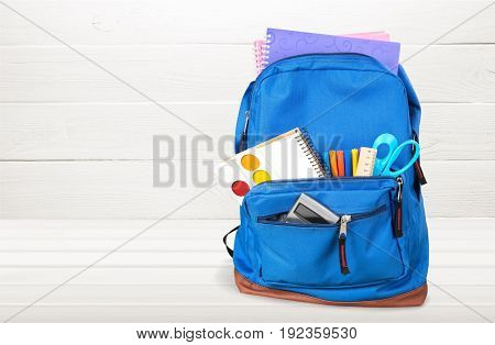 Back school backpack back to school art objects school background color