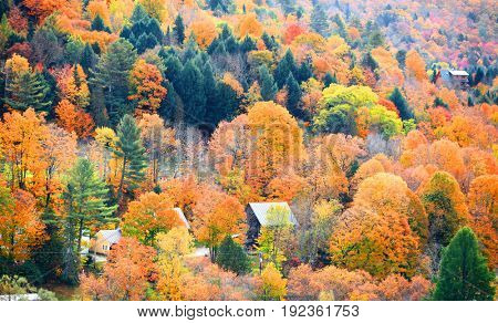 Autumn landscape in rural Vermont