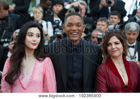 Fan Bingbing, Will Smith, Agnes Jaoui  attends the 70th Anniversary screening  premiere for at the 70th Festival de Cannes. May 23, 2017 Cannes, France