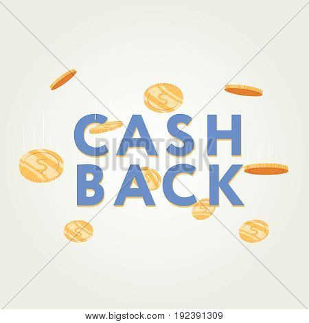 vector cash back icon isolated on grey background. cashback or money refund label. Cashback illustration