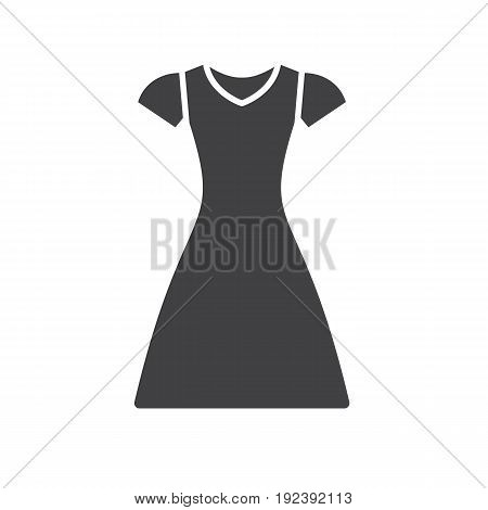 Sun frock glyph icon. Silhouette symbol. Sarafan. Negative space. Vector isolated illustration