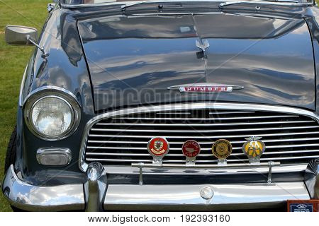 Sandhurst, Uk - June 18 2017: Humber Hawk Series Ii Bonnet And Radiator Grille