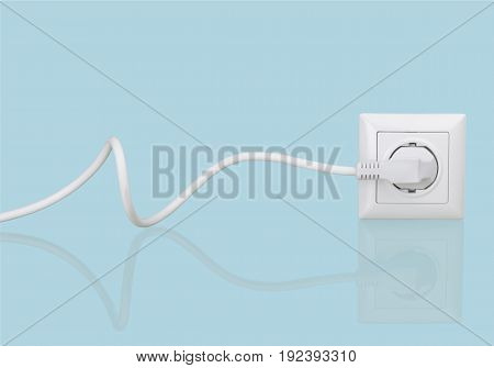 White electric electrical plug socket electric plug background