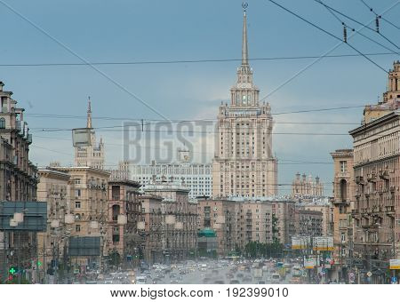 MOSCOW RUSSIA - June 22 2017 Hotel Ukraine in Moscow.