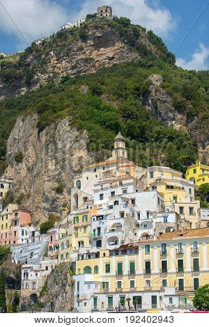 picturesque landscape Amalfi, Gulf of Salerno, Italy. Amalfi is included in the UNESCO World Heritage Sites