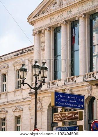Facade Of Palais De Justice In Nice City
