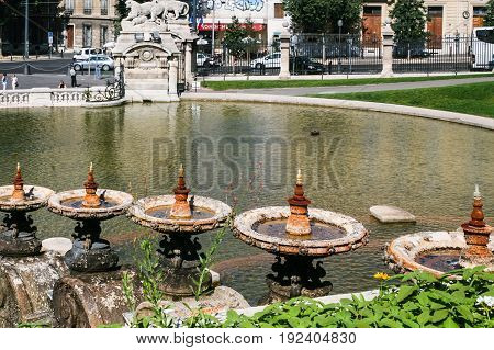 View Of Fountain And Gate From Palais Longchamp