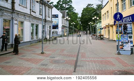 People On Street Jomas Iela In Jurmala