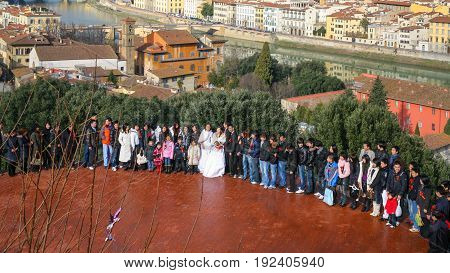 Guests On Wedding Ceremony In Florence