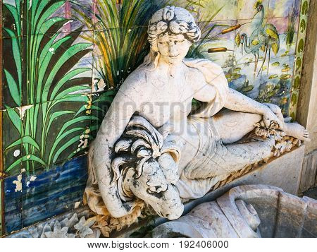 Detail Of Fountain In Garden Of Estoi Palace