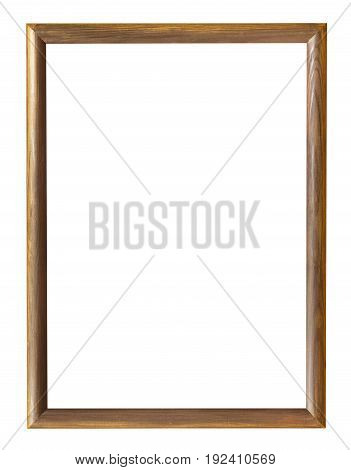 Brown Wooden Simple Narrow Picture Frame Isolated