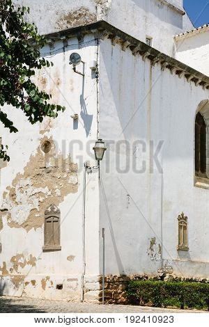 White Walls Of Church Of Santiago In Tavira City