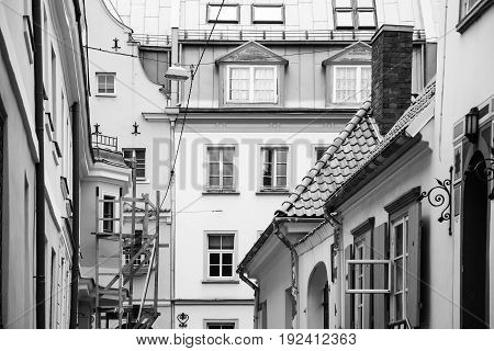Residential Houses In Old Town Of Riga City