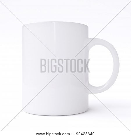 Big white cup isolated on white background. 3d image