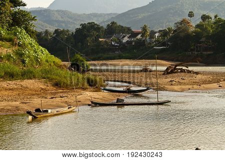Nam Ou river in Nong Khiaw village, northern Laos