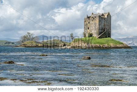 The historic castle Stalker in Argyll, Scotland