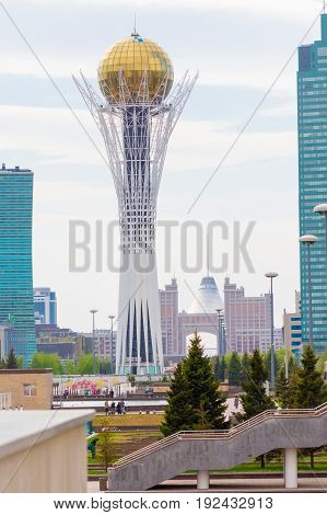 Astana, Kazakhstan. 08 May 2017: Bayterek Tower In Astana. Symbol Of Kazakhstan