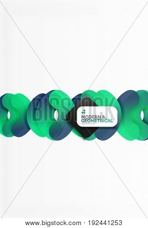 Abstract color geometric round shapes on white - elements with shadow, colorful composition