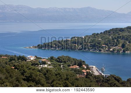 Rogac ferry port on island Solta in middle Dalmatia near town Split in Croatia