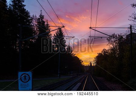 a colorfuland moody  sunny morning in Stuttgart,Germany