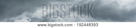 Dramatic cloudy sky. Thunderclouds over horizon cloudscape storm.