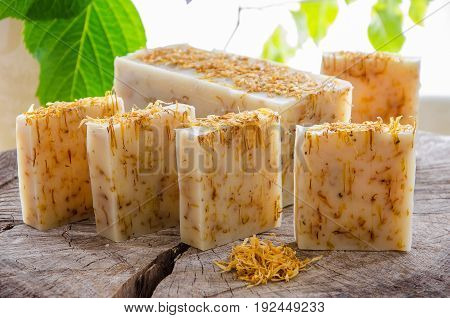 Homemade Calendula Natural Herbal Soap
