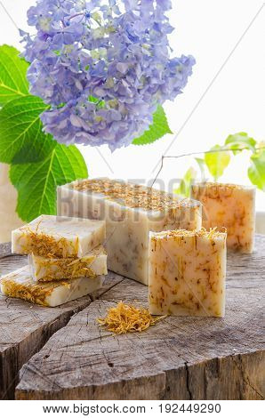 Homemade Calendula Natural Herbal Soap