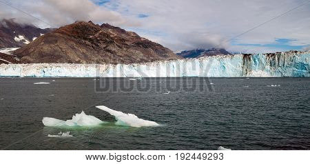 The Aialik Glacier flows in to a bay of the same name drains the Harding Ice Field