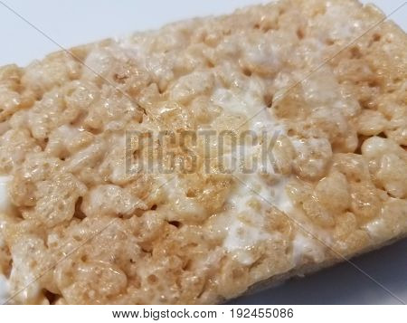 rice cereal bar treat with a lot of white marshmellow