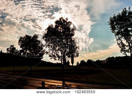 a late sunny autumn afternoon in Germany