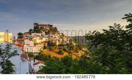 View of Ioulida village on Kea island in Greece.