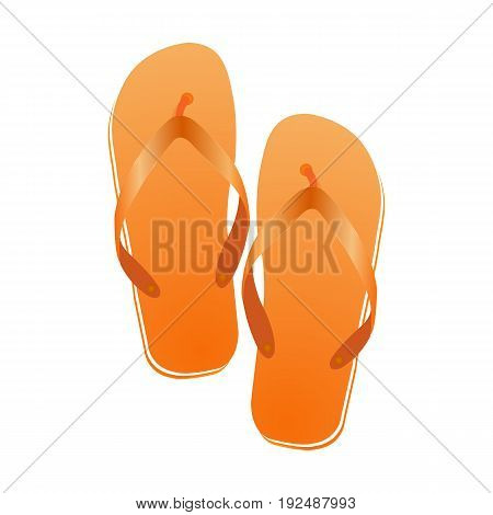 Pair of flip-flops isolated on a white background. Vector illustration.