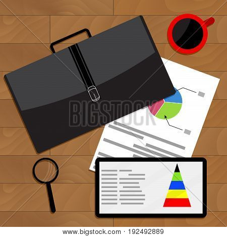 Analysis and comparison of economic data. Stock market economics. Vector illustration