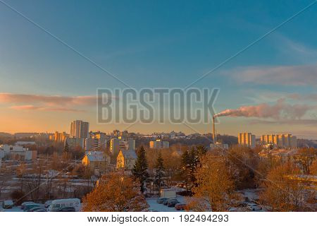 A sunny winter day in a German town