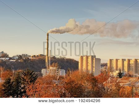 a bright winter day in a German town