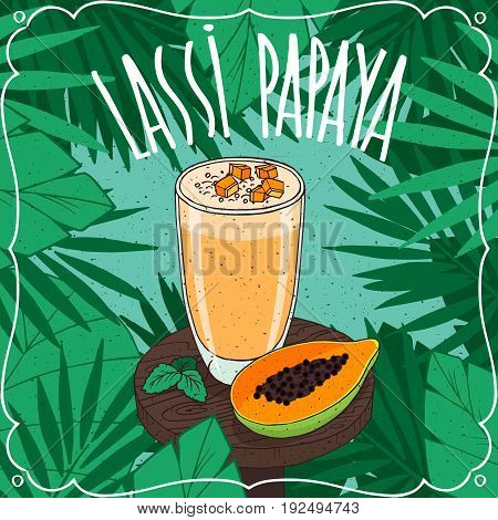 Papaya Indian Drink Lassi With Fresh Juice