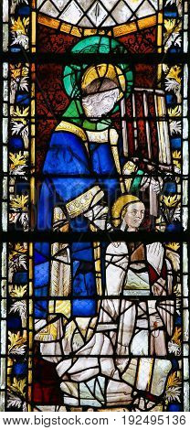 Stained Glass In Rouen Cathedral - St Laurence
