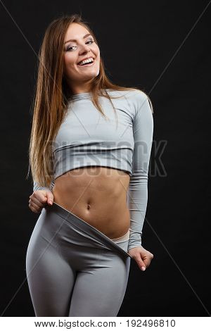 Sport Fit Woman In Thermal Clothes.