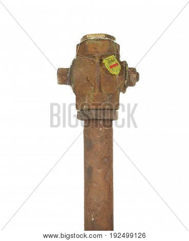 Water tap is muffled and sealed isolated on a white background