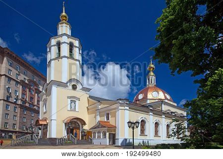 Moscow Russia - June 23 2017: Church of All Saints in Vsesvyatskoe on Sokol region in Moscow