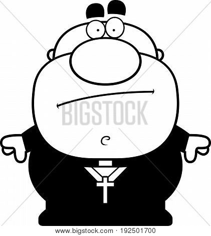 Cartoon Priest Bored