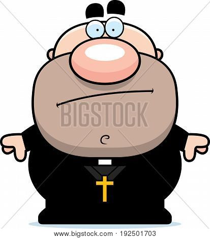 Cartoon Priest Bored