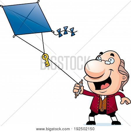 Cartoon Ben Franklin Kite