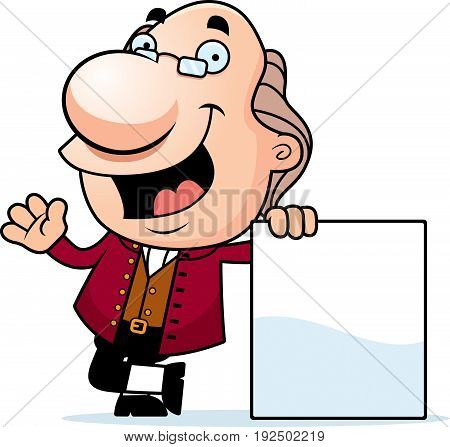 Cartoon Ben Franklin Sign
