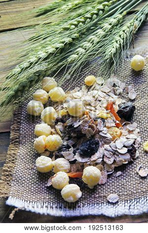 Muesli And Spikelets Of Wheat