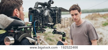 Behind The Scene. Actor In Front Of The Camera
